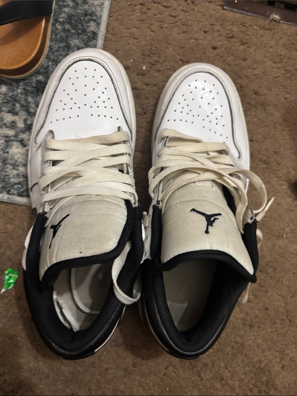 Nike White and Black High-Top Jumpman Sneakers